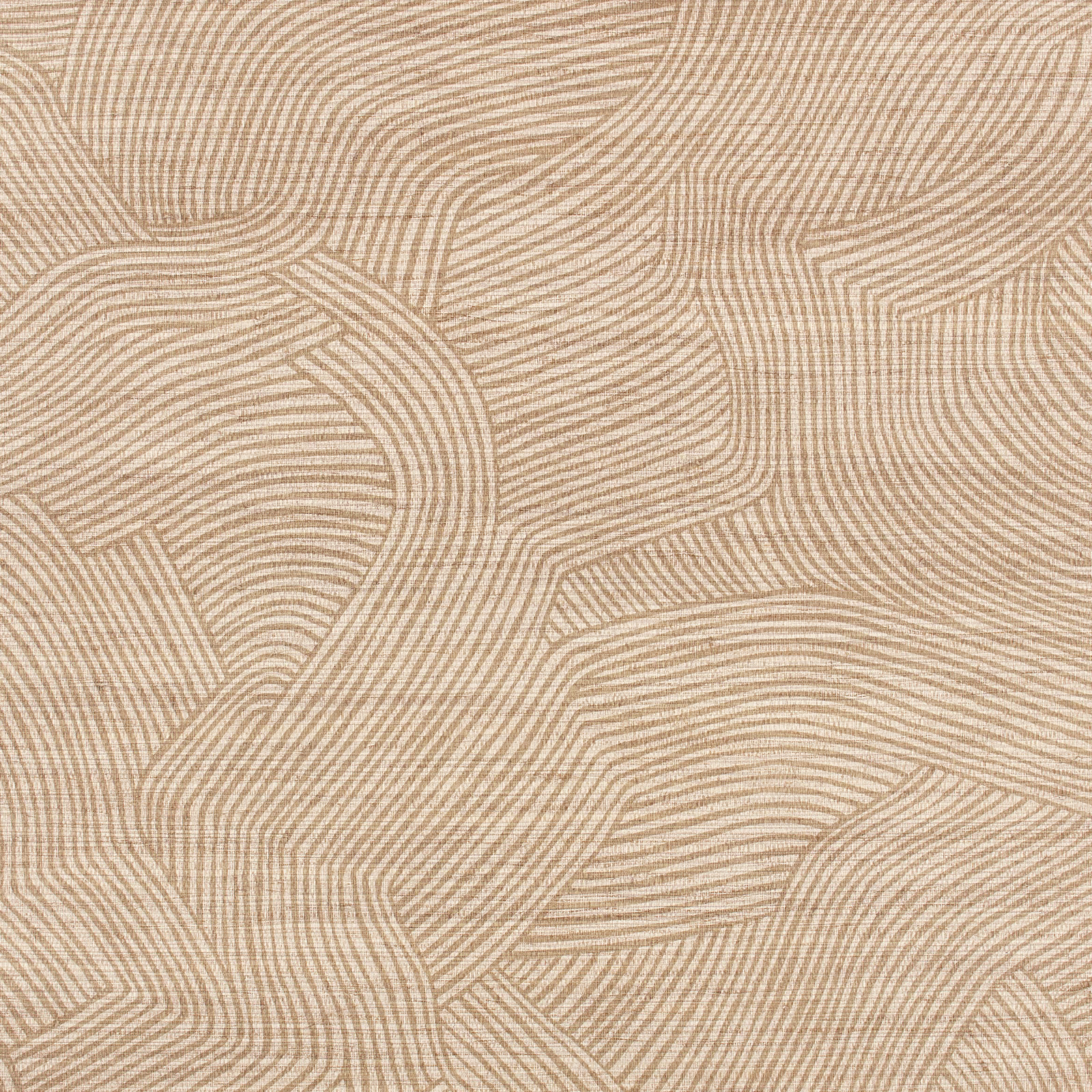 Warm sand wallpaper with flowing taupe contour lines and large organic forms