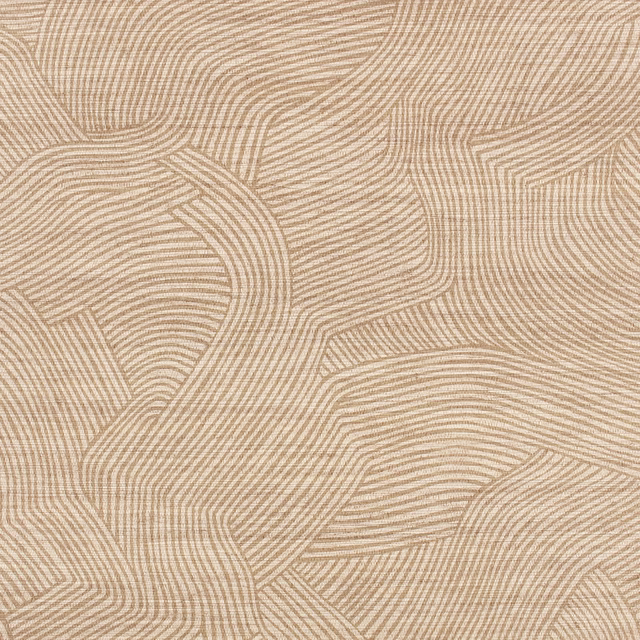 Warm sand wallpaper with flowing taupe contour lines and large organic forms