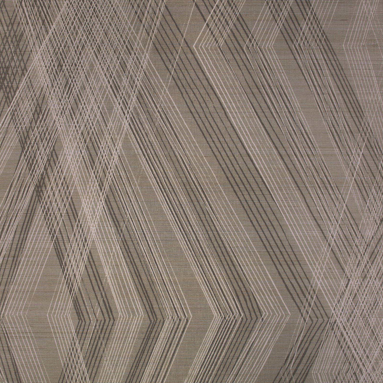 Warm ash-grey wallpaper with layered charcoal and pale diagonal chevrons