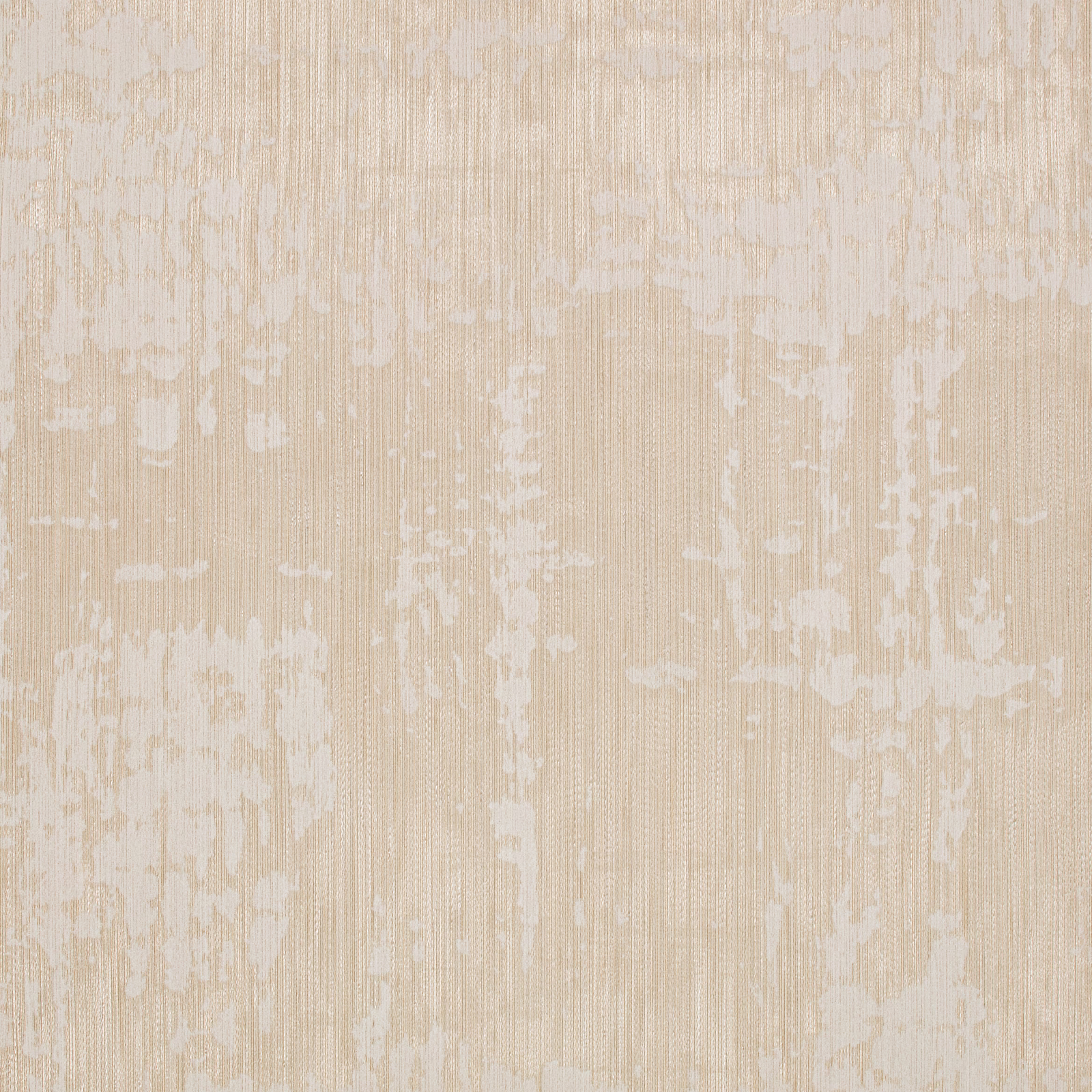 Warm beige wallpaper with cream distressed patches and fine vertical striations