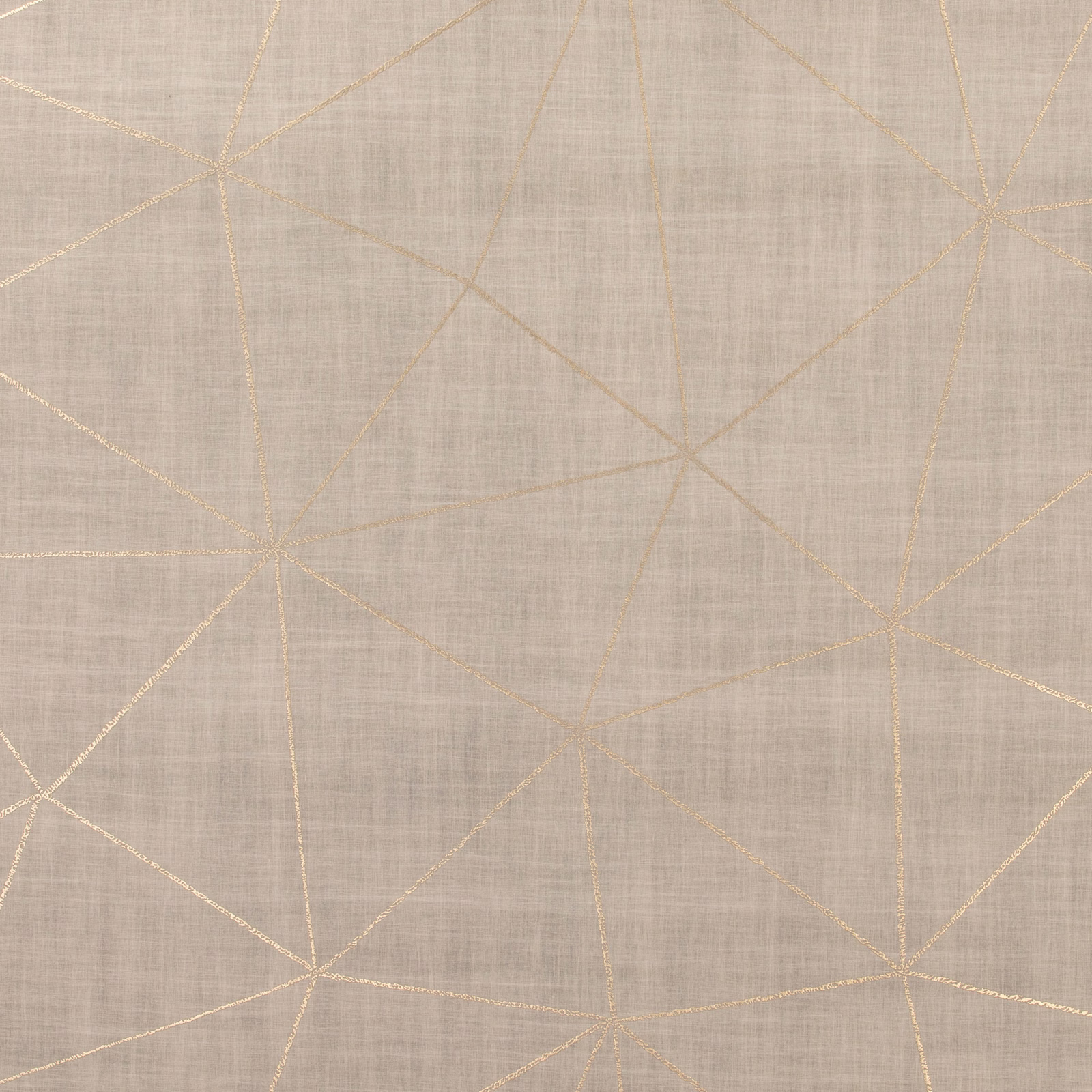 Soft greige wallpaper with fine metallic lines forming irregular angular geometry