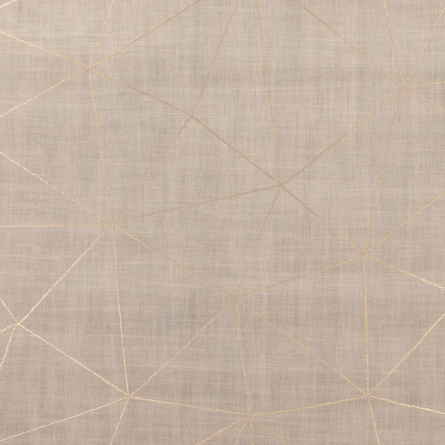 Soft greige wallpaper with fine metallic lines forming irregular angular geometry