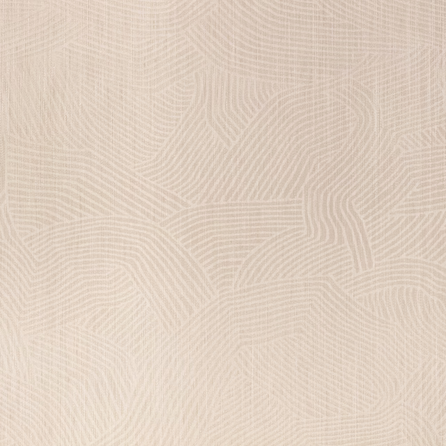 Pale jicama beige wallpaper with fine ivory contour lines forming abstract flowing shapes