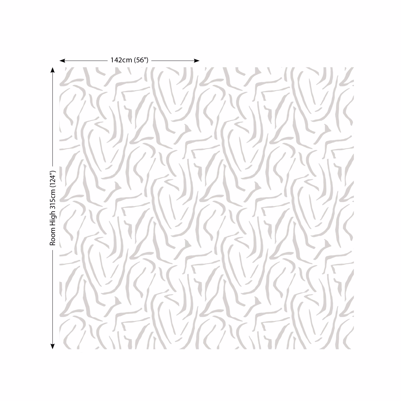 Whitewash sheer with pale grey hand-drawn contour lines in repeating abstract forms