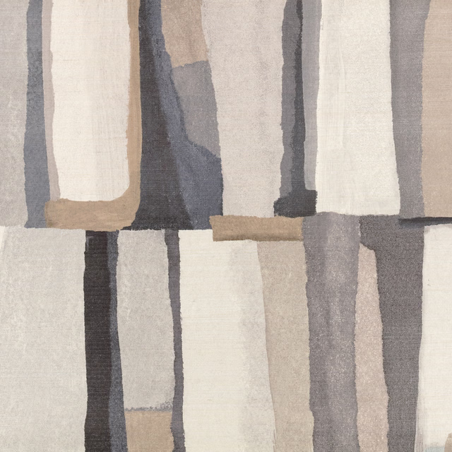 Cream and charcoal vertical blocks with taupe accents and softly mottled texture