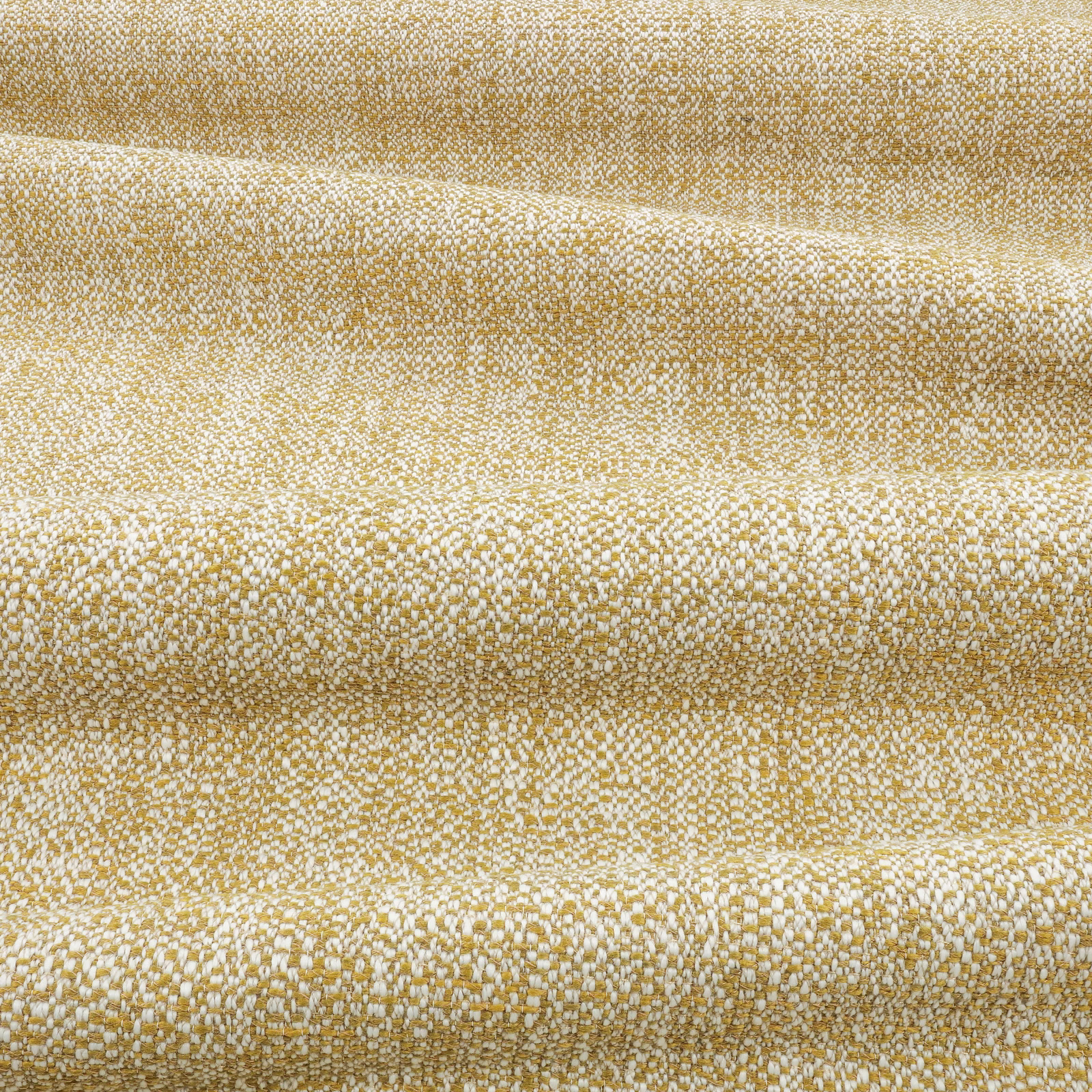 Yuzu yellow and cream nubby woven textile with softly pebbled outdoor texture