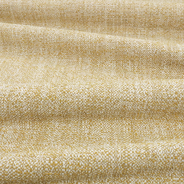 Yuzu yellow and cream nubby woven textile with softly pebbled outdoor texture