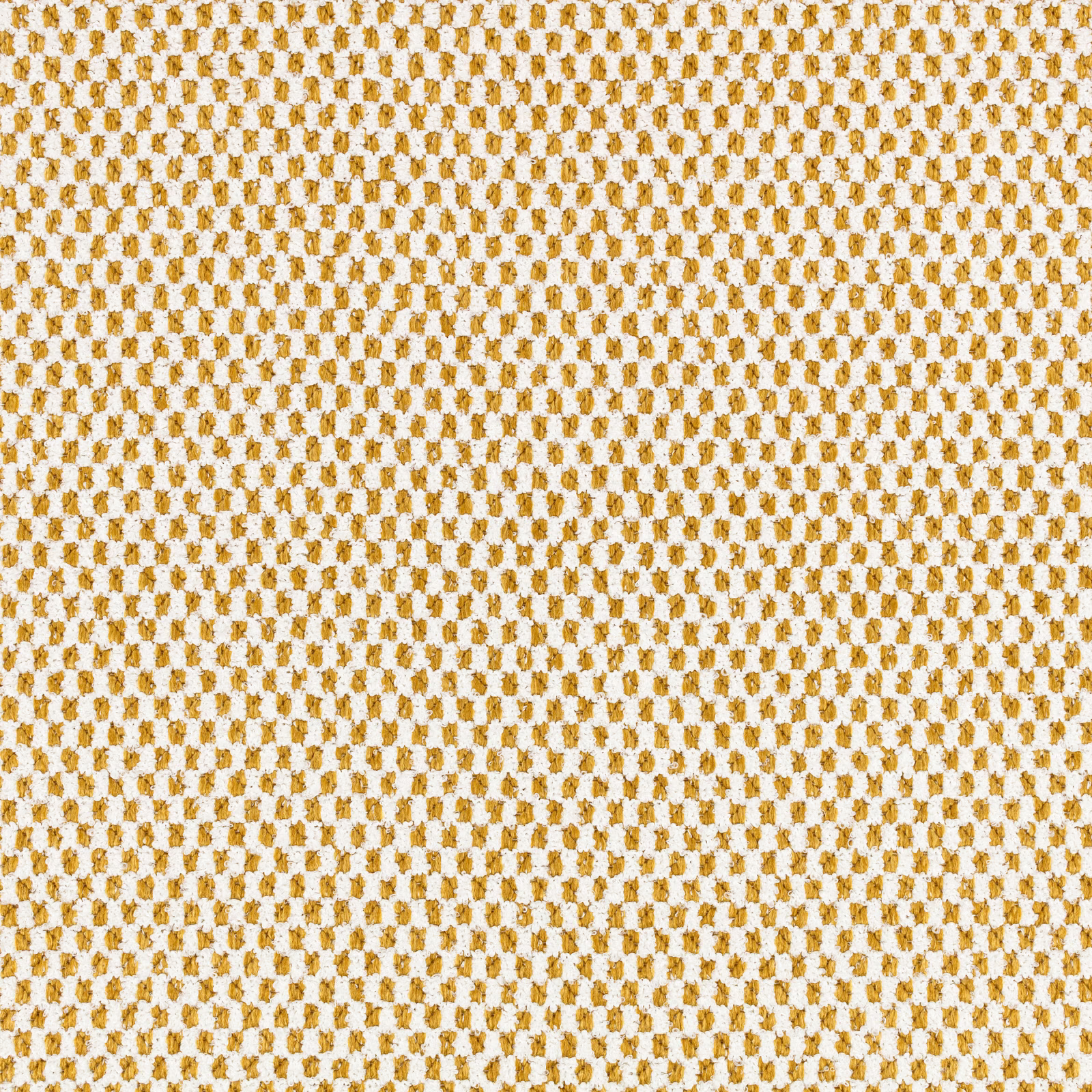 Ivory and ochre Yuzu outdoor textile with a small, tightly repeated woven motif