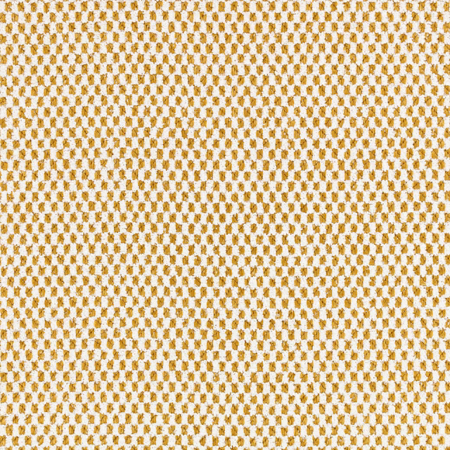 Ivory and ochre Yuzu outdoor textile with a small, tightly repeated woven motif
