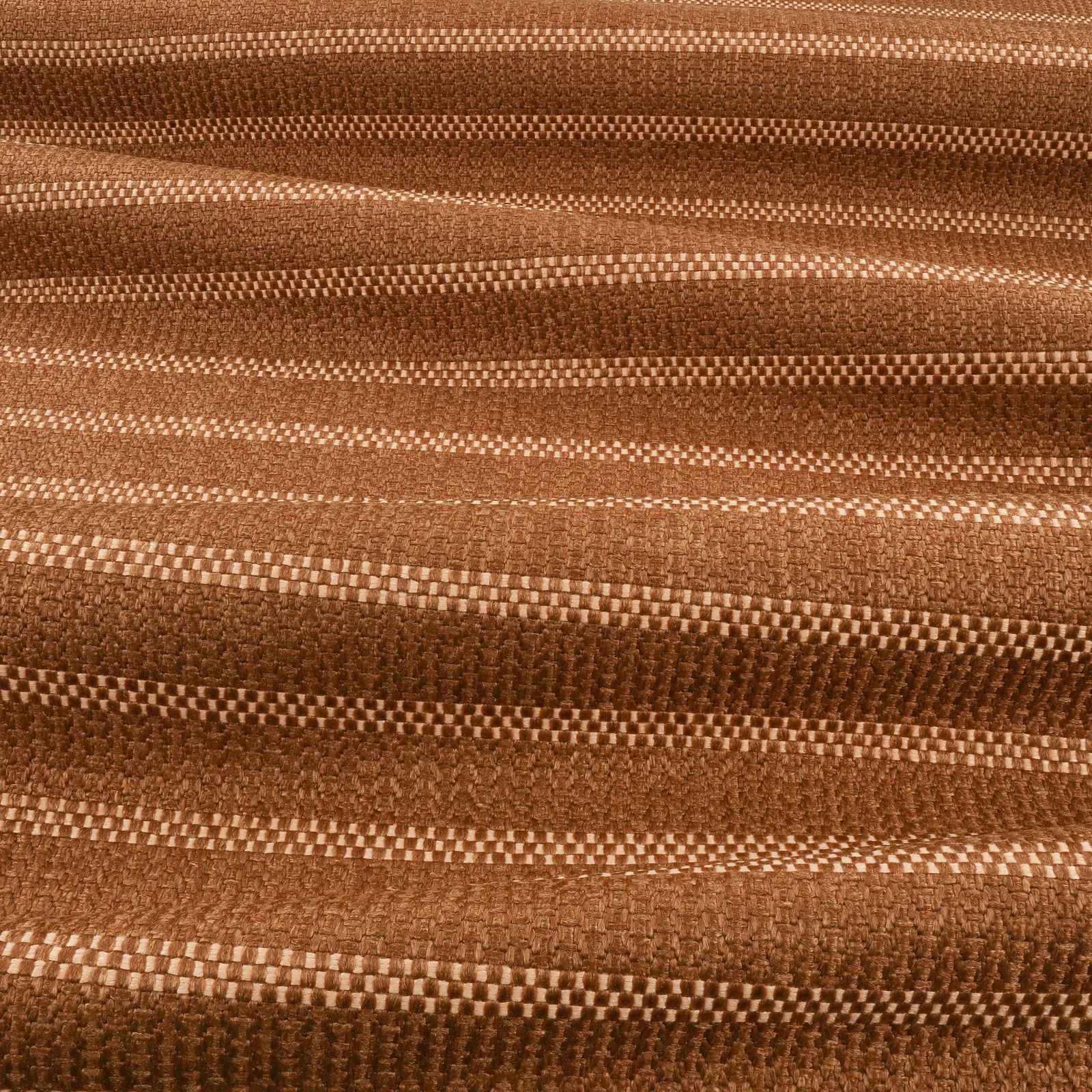 Warm Mehndi-brown outdoor weave with horizontal checks and raised textured bands
