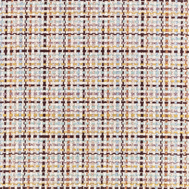 Chunky ivory outdoor weave with aqua, mustard, brown and rose flecks