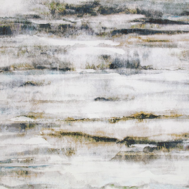 Cool grey abstract wallpaper with chalky white, charcoal and muted olive horizontal bands