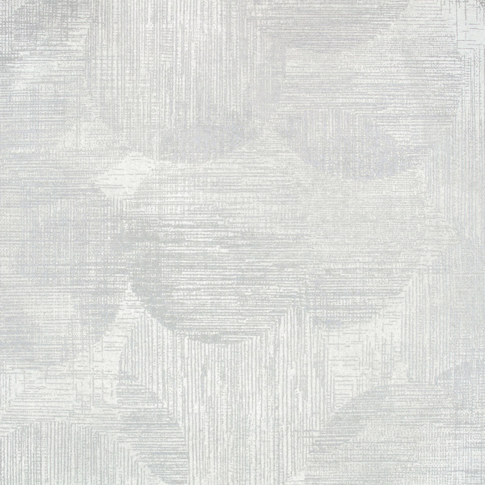 Pale glacier-grey wallpaper with layered linear blocks and fine distressed tracery