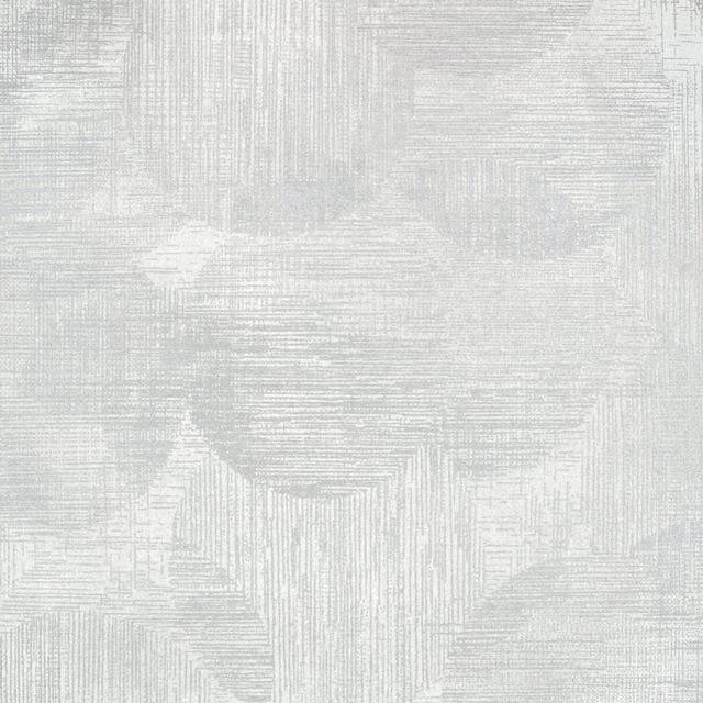 Pale glacier-grey wallpaper with layered linear blocks and fine distressed tracery