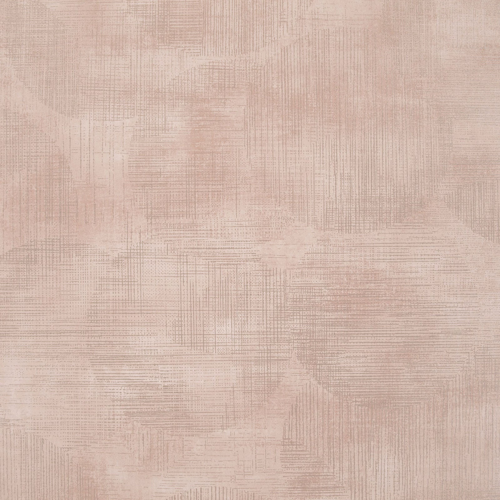 Pale blush-pink wallpaper with soft geometric blocks and fine crosshatched lines