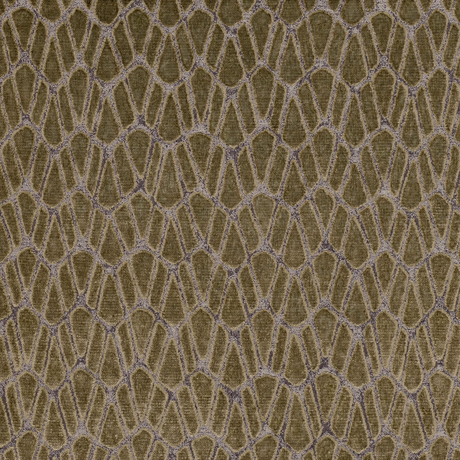 Olive-brown woven fabric with a taupe irregular diamond lattice and nubby texture