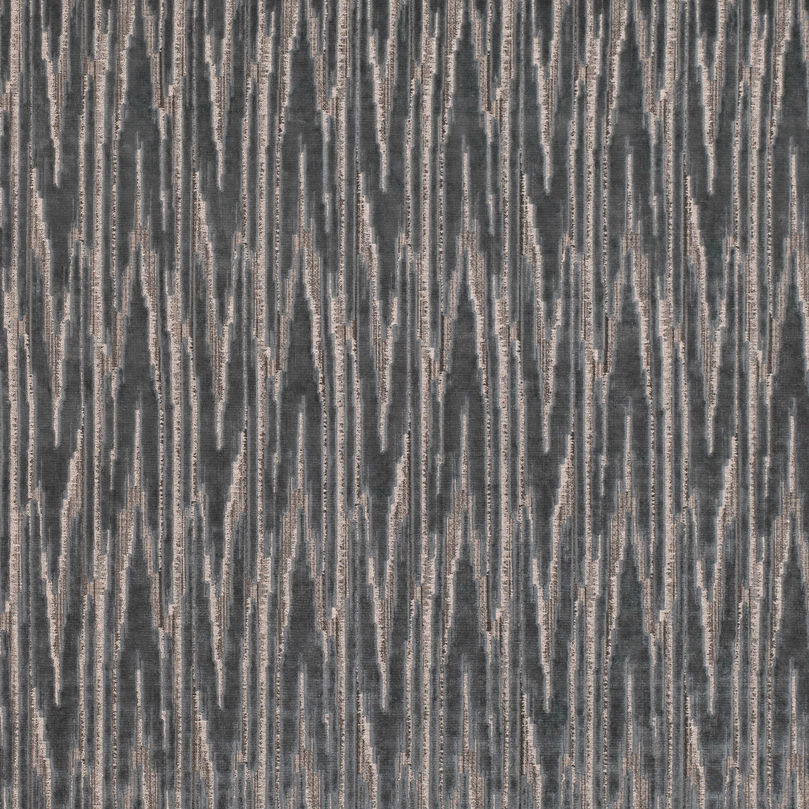 Charcoal-grey fabric with irregular vertical striations and muted taupe highlights