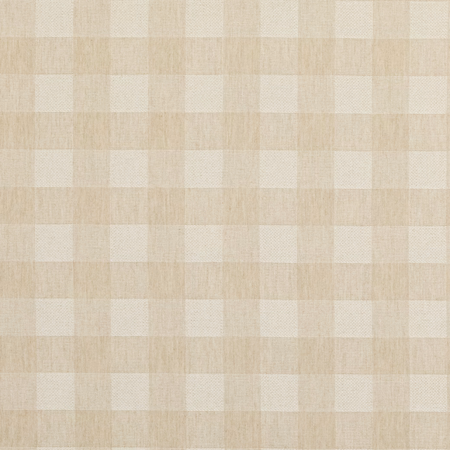 Pale oatmeal and ivory woven check with softly slubbed linen-like texture