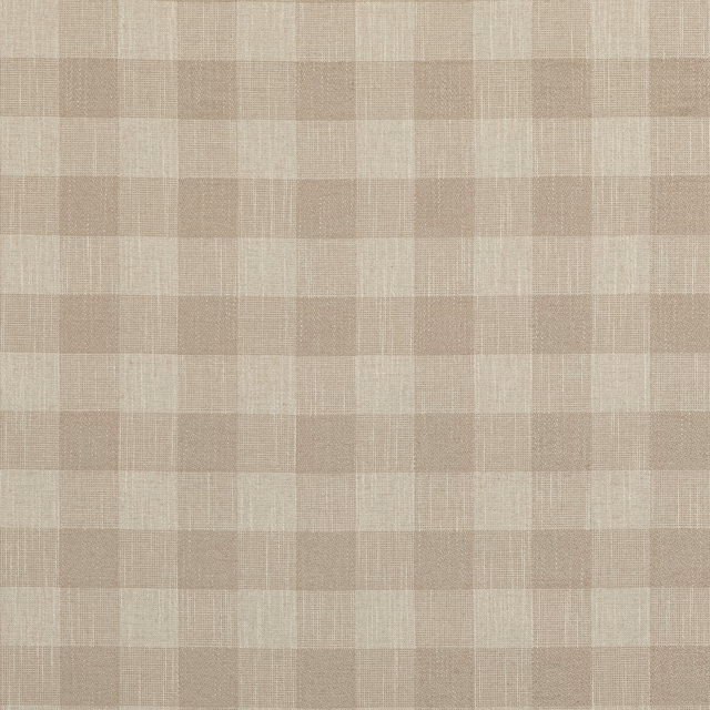 Warm stone and ivory woven check with subtle vertical texture and tonal blocks