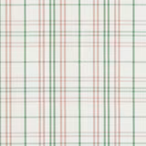 Pale blush and sage green check on an ivory cotton ground
