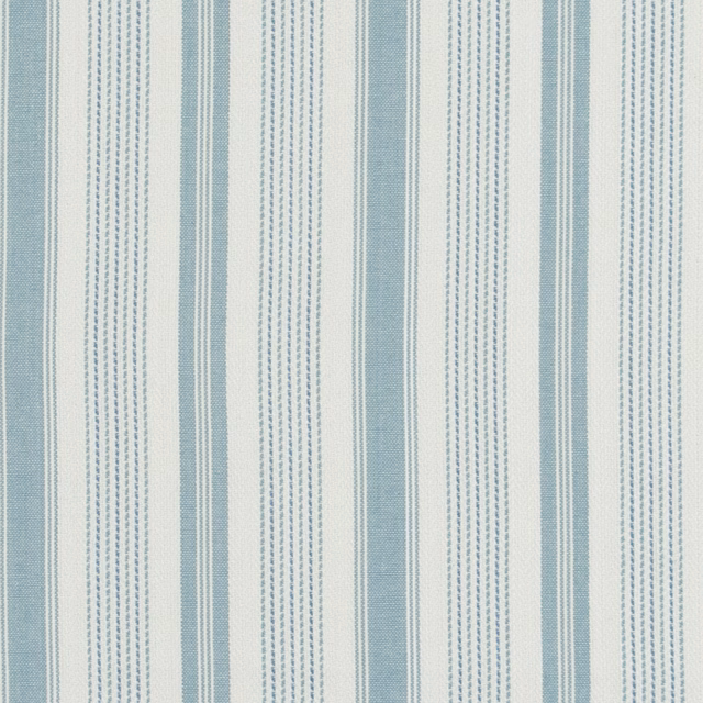 Muted aqua cotton with broad vertical stripes and dotted blue pinstripes