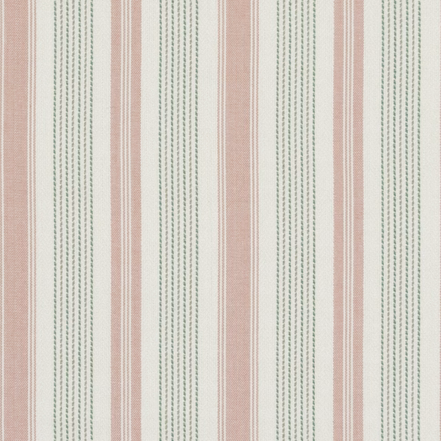 Blush pink and sage green vertical stripes with fine dotted woven lines