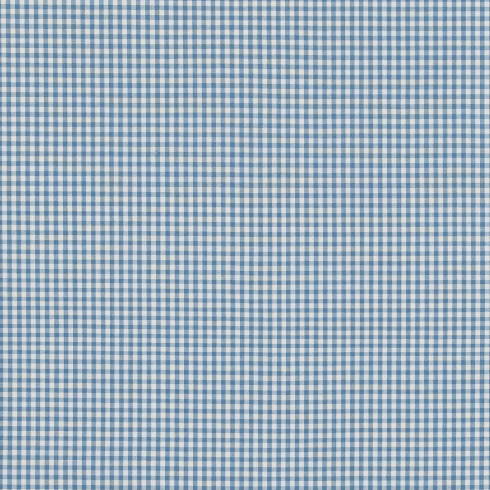 Fine soft-blue and white gingham check in a closely woven grid