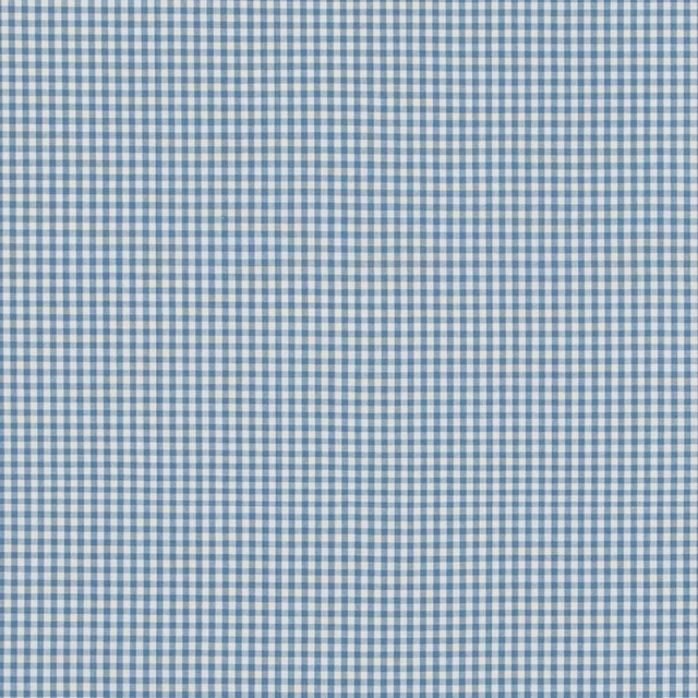 Fine soft-blue and white gingham check in a closely woven grid