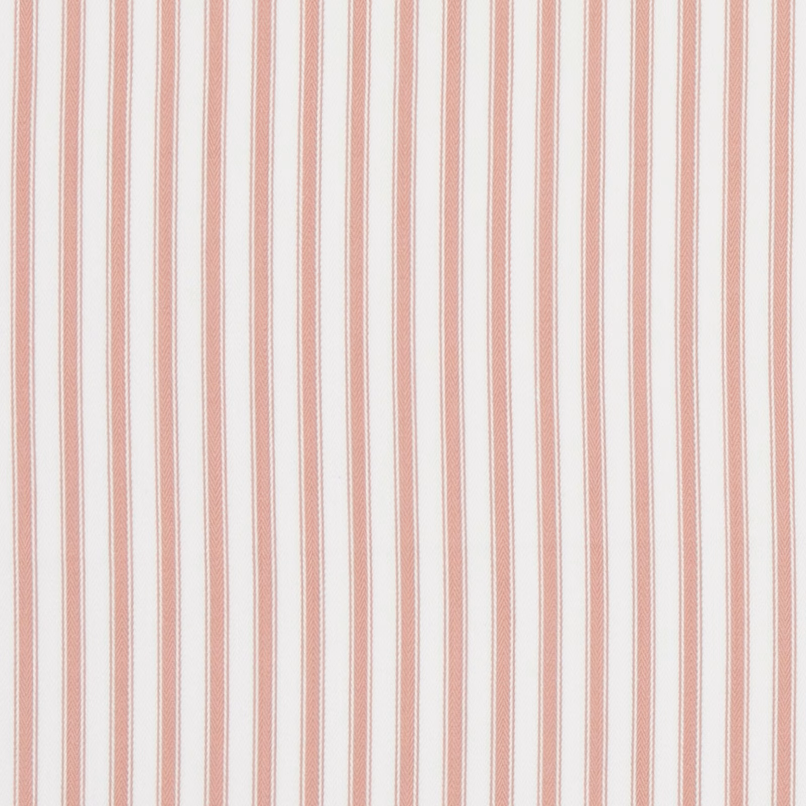 Soft blush pink and ivory narrow vertical stripes with subtle woven cotton texture