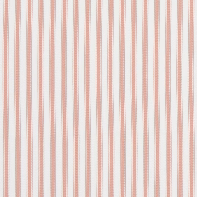 Soft blush pink and ivory narrow vertical stripes with subtle woven cotton texture