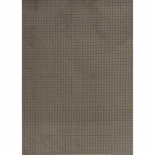 Warm slate-grey textile with a fine black grid and softly mottled surface