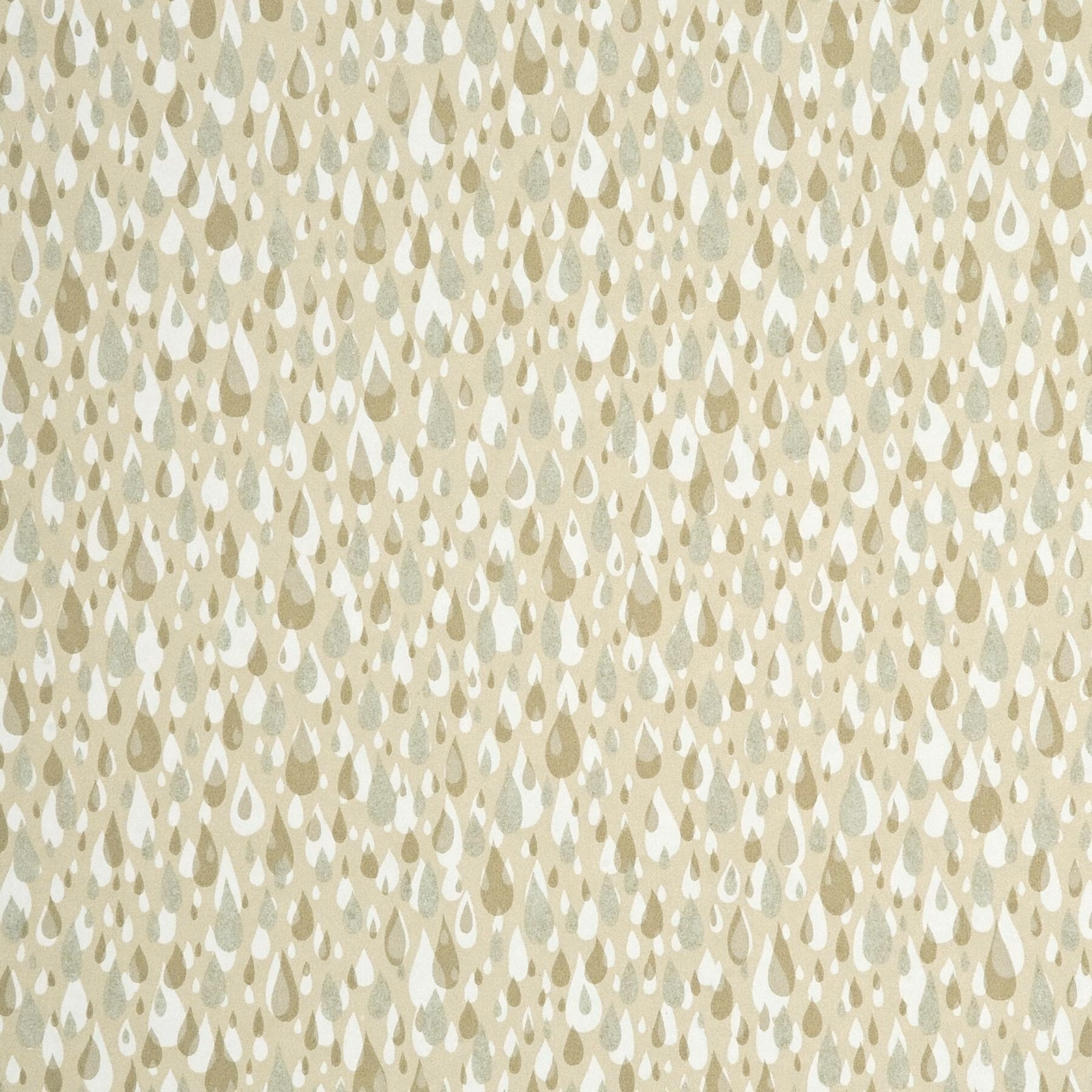 Biscuit wallpaper with dense cream and silver-grey teardrop marks