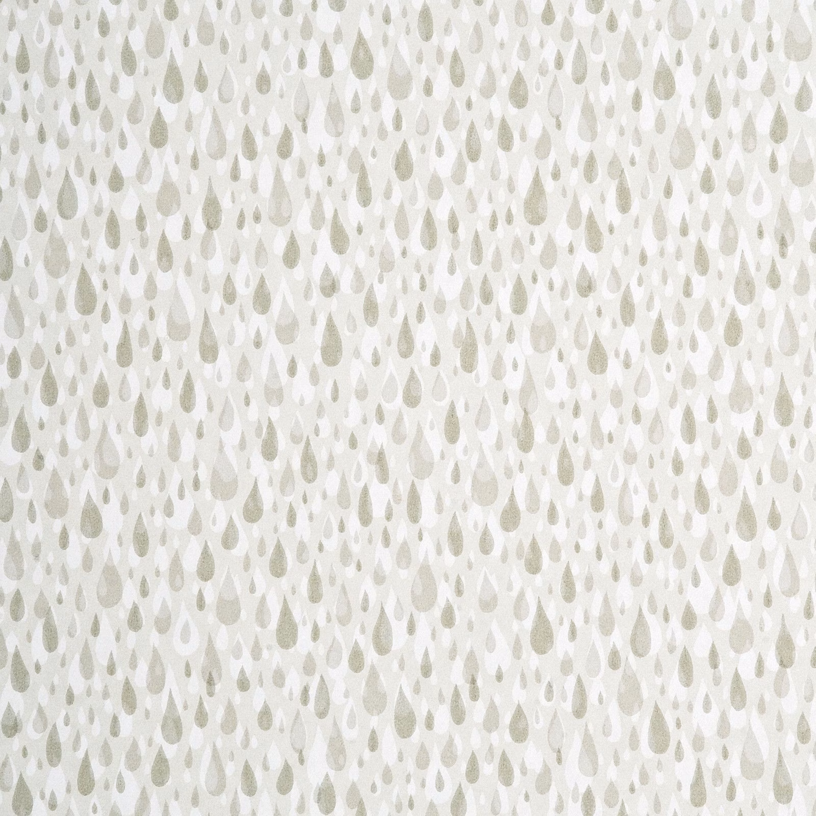 Ivory wallpaper with closely spaced pale stone teardrops in a delicate vertical pattern