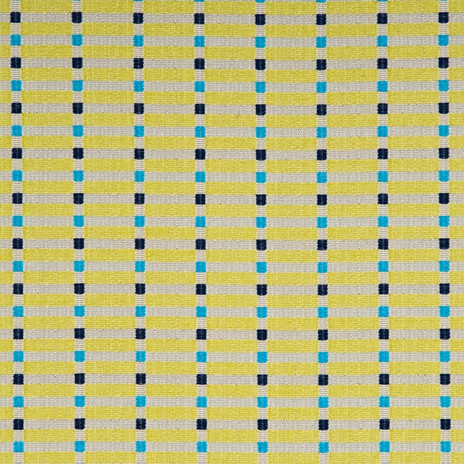 Fine woven check in lime, turquoise and indigo on a pale ground