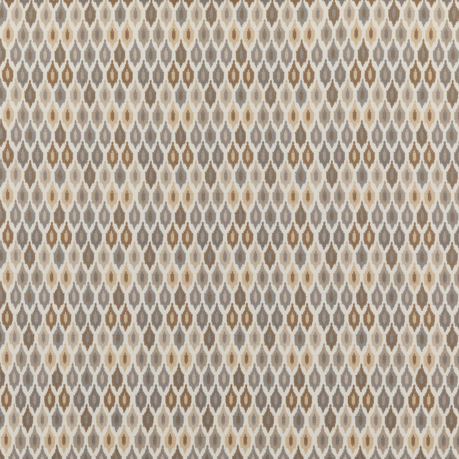 Stone taupe geometric fabric with grey, cream and brown lozenge motifs