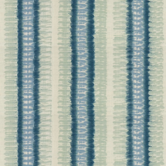 Muted indigo and pale seafoam vertical stripes with softly broken, tactile bands