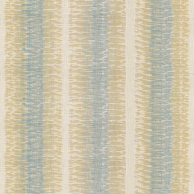 Textured pale aqua, cream and flax fabric with irregular vertical woven bands