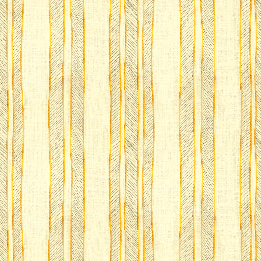 Sunshine-yellow vertical cords on a pale ivory, lightly slubbed woven ground