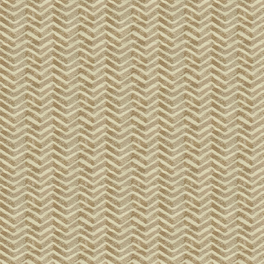 Warm taupe and ivory woven fabric with a tactile broken chevron pattern