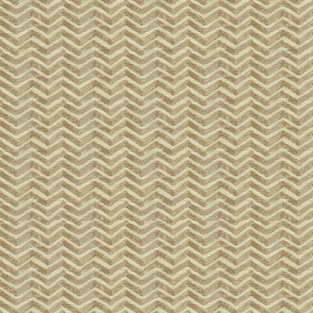 Warm taupe and ivory woven fabric with a tactile broken chevron pattern