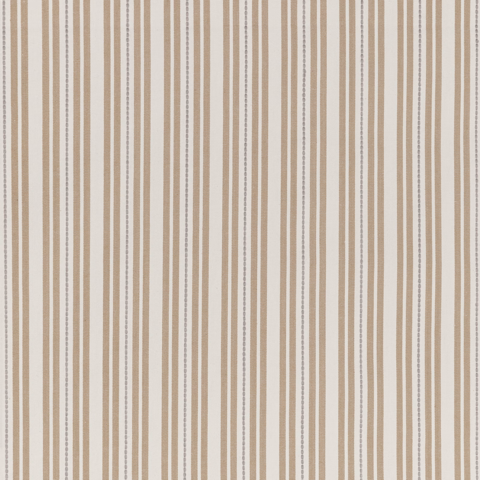 Warm beige and ivory vertical stripe cotton with fine dotted accents
