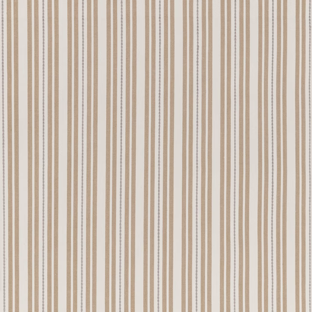 Warm beige and ivory vertical stripe cotton with fine dotted accents