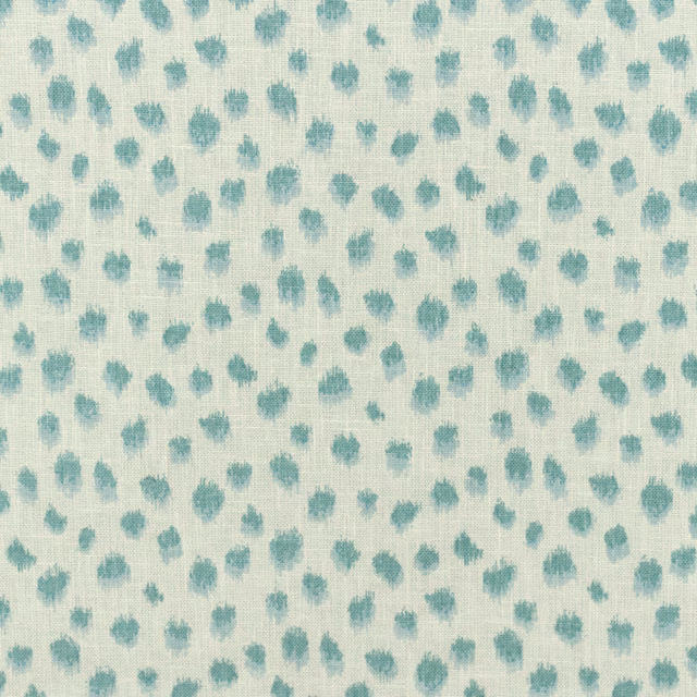 Pale aqua textile with scattered soft teal brush-mark motifs and fine weave