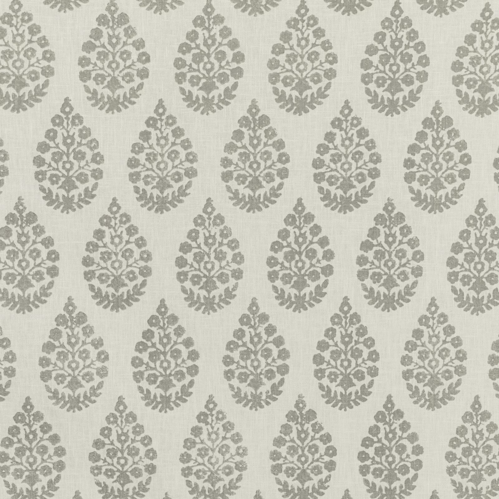 Pale pebble-grey woven ground with repeating soft grey damask medallions