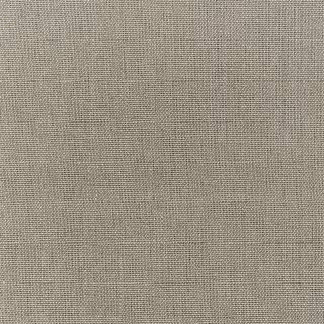 Close-up of muted taupe-grey linen with a tightly woven plain texture