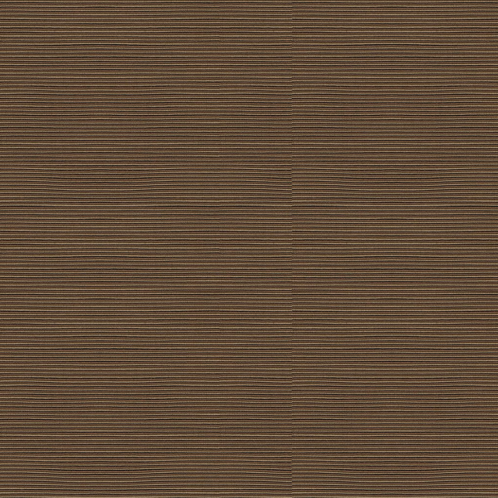 Deep sable brown fabric with fine horizontal ribbed texture and subtle tonal striping
