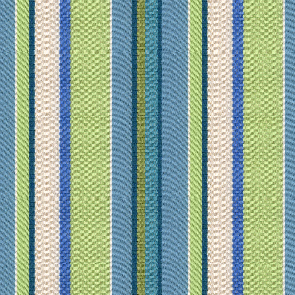 Vertical lime, cobalt, teal, ivory and pale blue woven stripes with fine texture