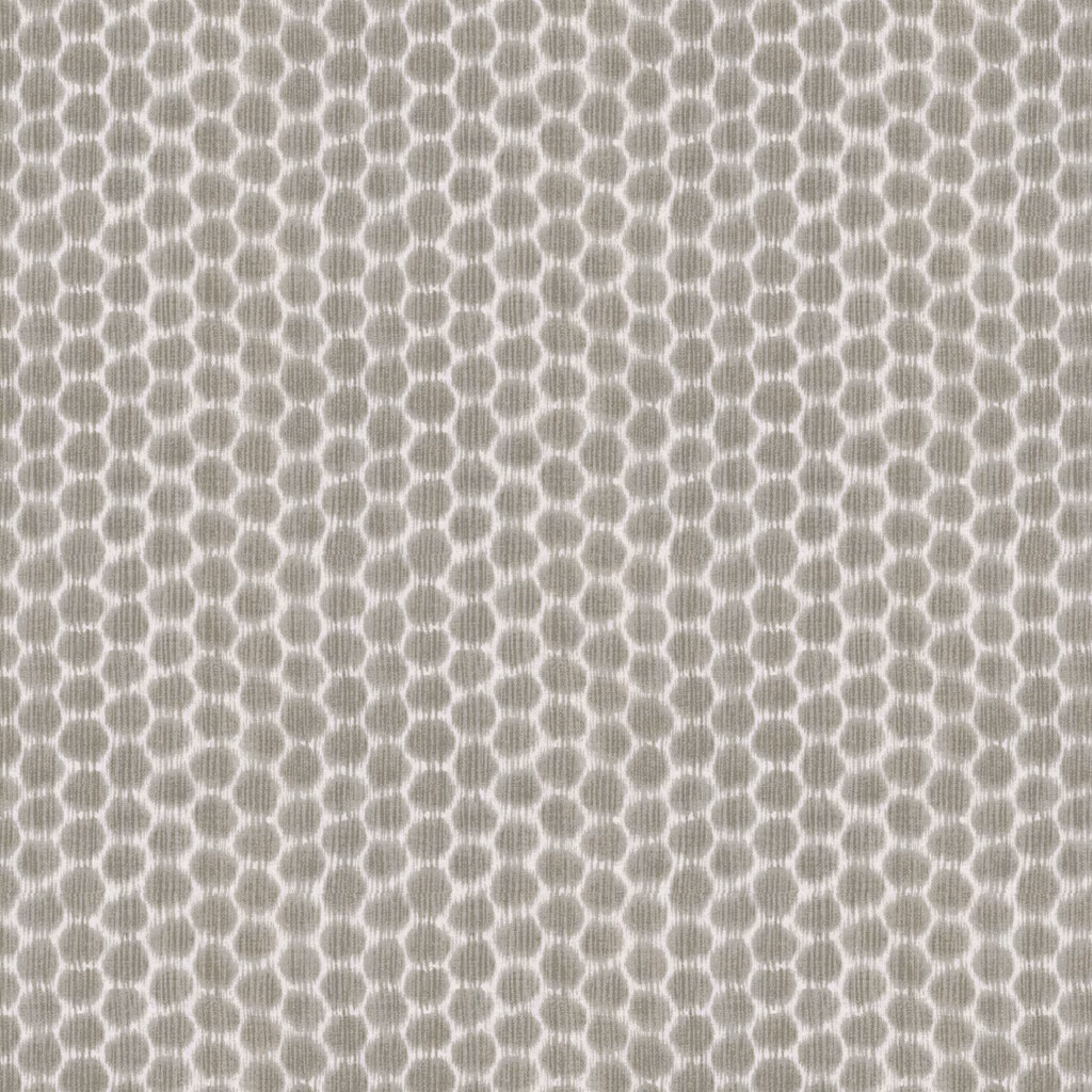 Dove grey cotton with small white oval lattice motif and softly textured weave