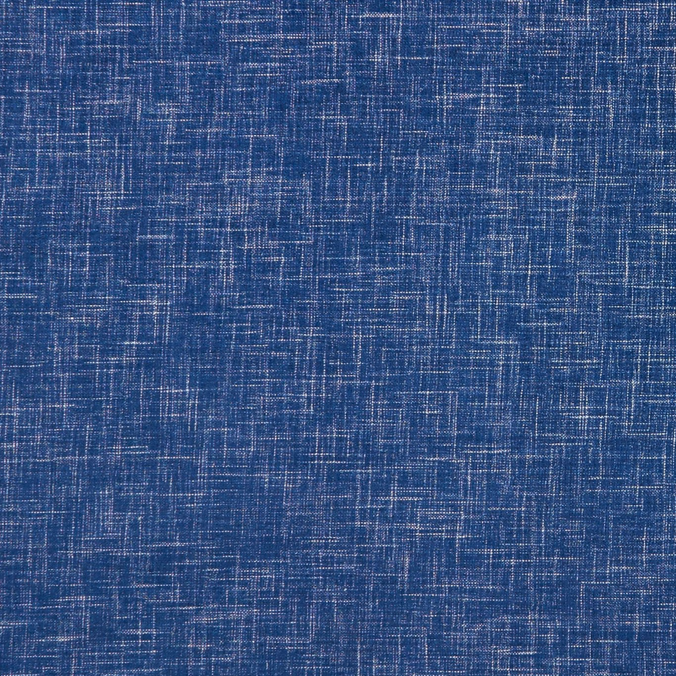 Cool denim-blue woven swatch with fine pale crosshatch lines and slubbed texture
