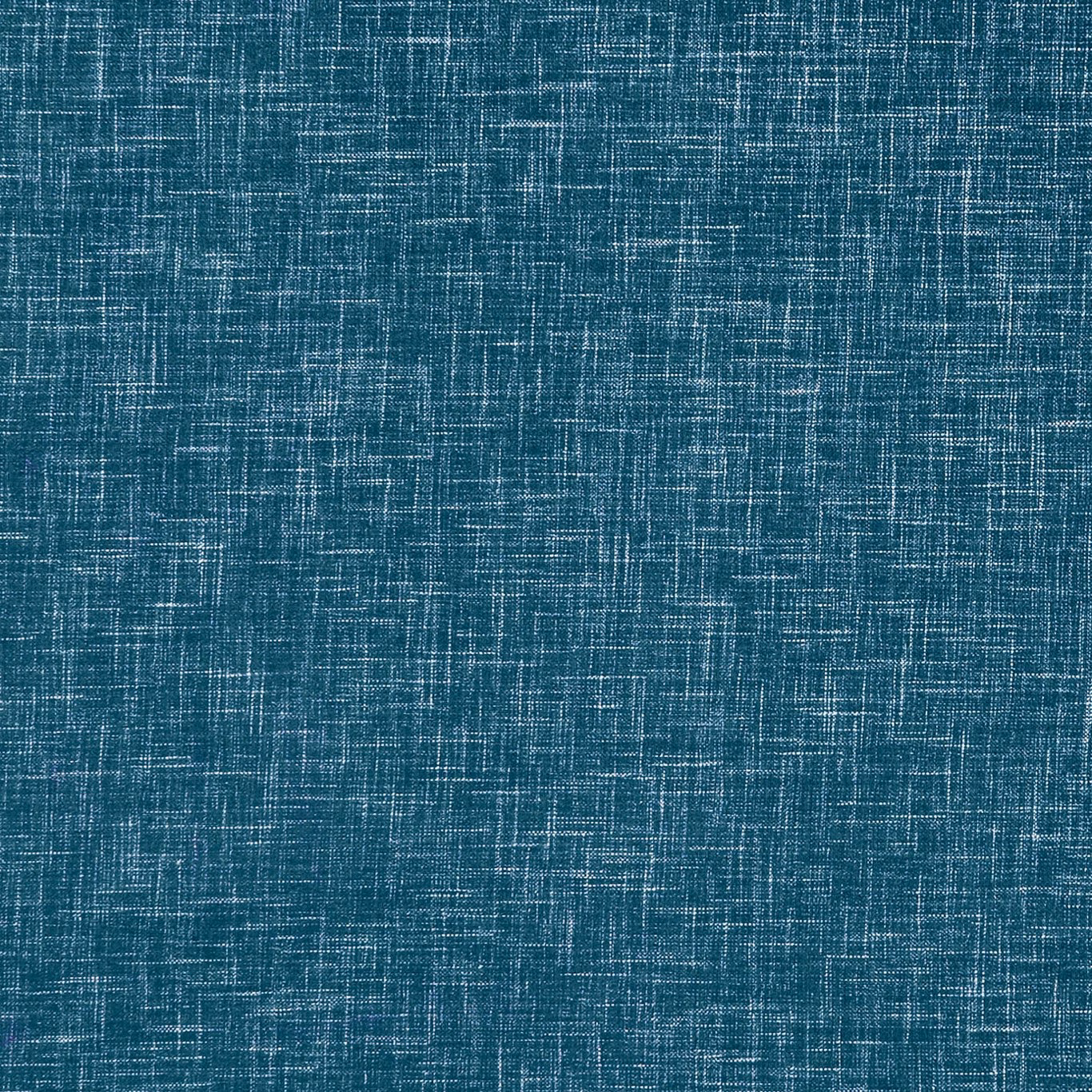 Deep peacock teal upholstery fabric with fine pale crosshatched woven texture
